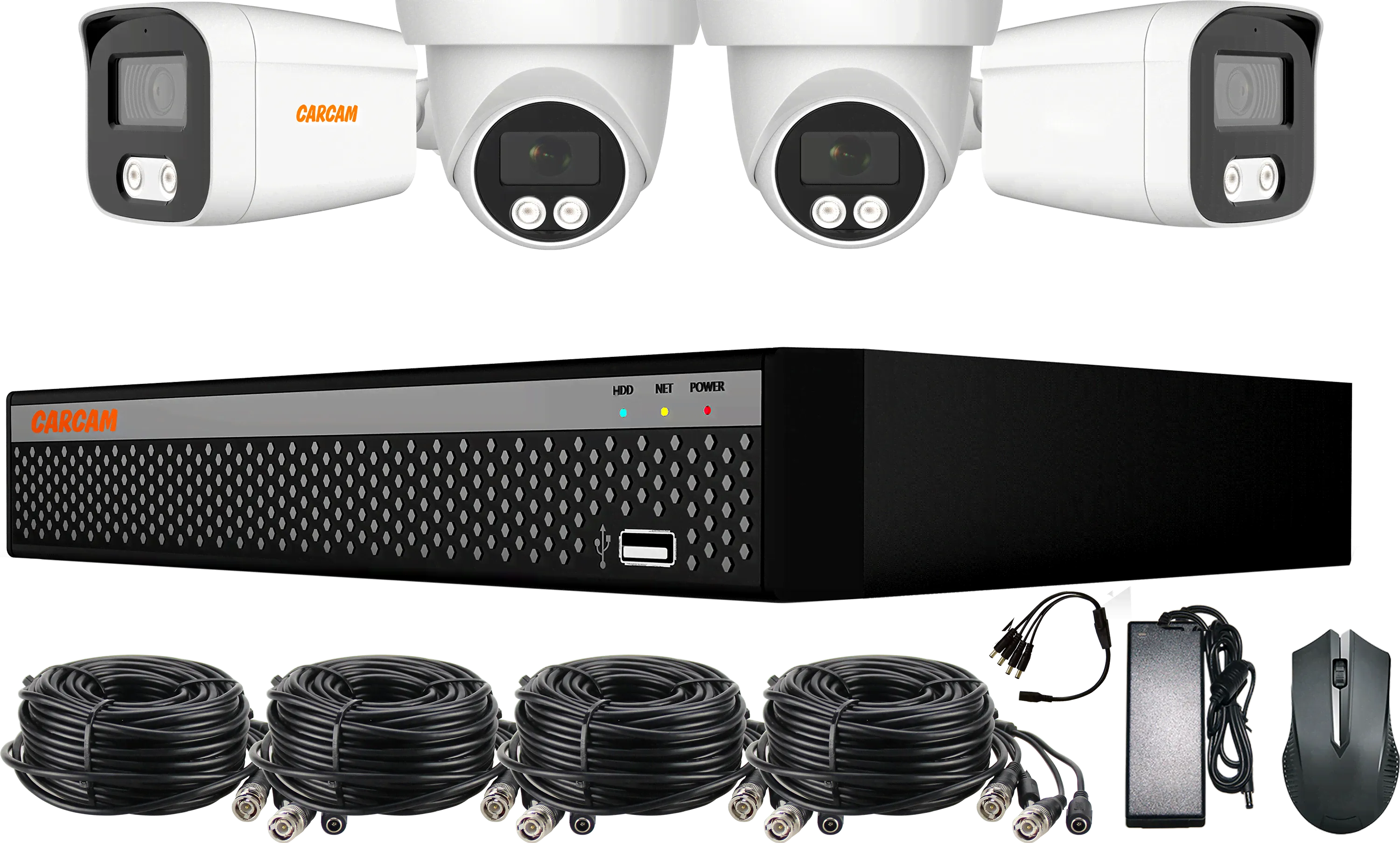 Комплект видеонаблюдения CARCAM 4CH XVR Kit 2014 белый